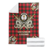 Chisholm Modern Tartan Gold Courage Symbol Blanket